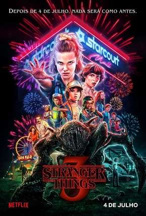 Pôster de Stranger Things - 3ª Temporada Completa HD Netflix (2019)